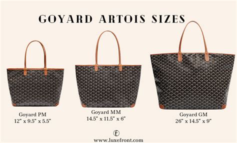 goyard pm or gm size|Goyard artois pm vs mm.